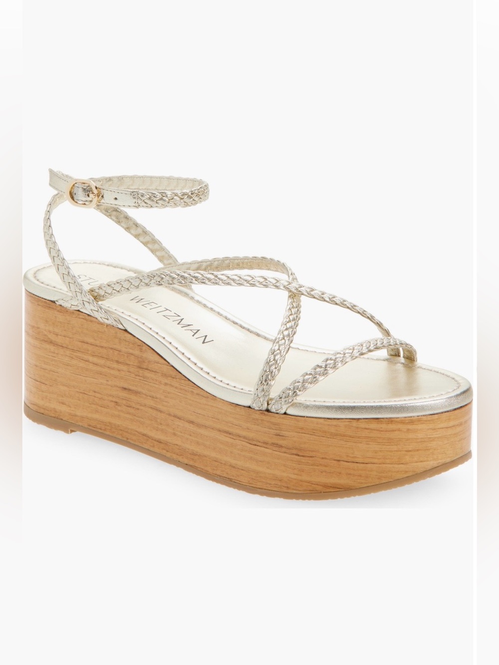 Stuart Weitzman Wovette Wedge Sandal NIB 💯 leather